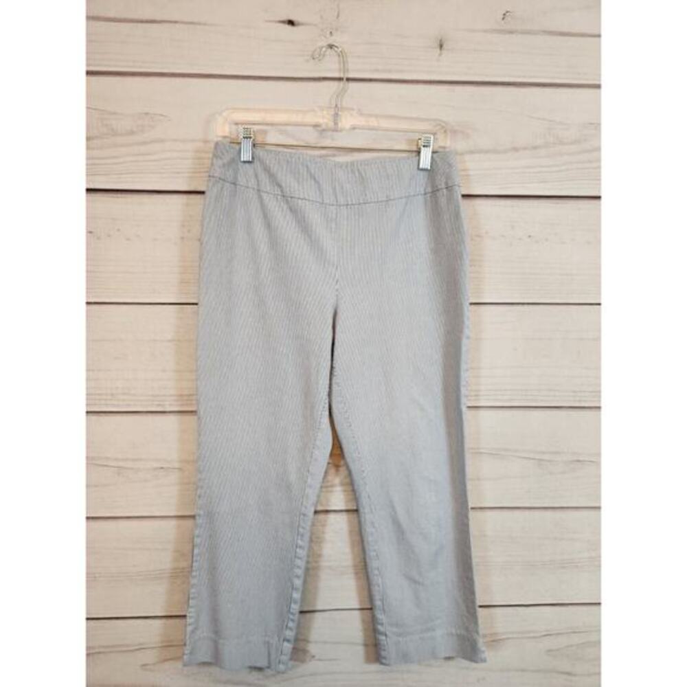 So Slimming By Chicos Womens Pull On Striped Capri Pants Size 0.5 / US 6